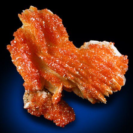 Vanadinite on Barite from Mibladen, Haute Moulouya Basin, Zeida-Aouli-Mibladen belt, Midelt Province, Morocco