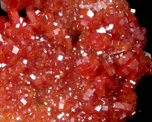 Vanadinite on Barite with Gypsum from Mibladen, Haute Moulouya Basin, Zeida-Aouli-Mibladen belt, Midelt Province, Morocco