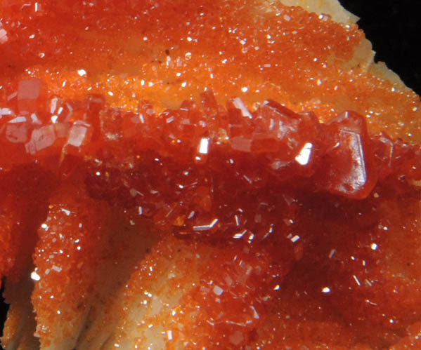 Vanadinite on Barite from Mibladen, Haute Moulouya Basin, Zeida-Aouli-Mibladen belt, Midelt Province, Morocco