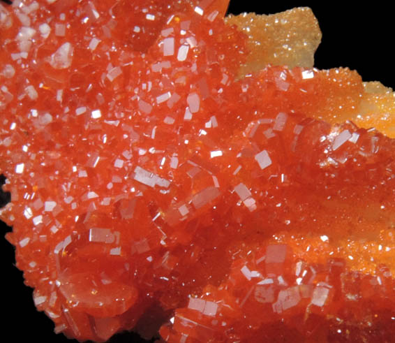 Vanadinite on Barite from Mibladen, Haute Moulouya Basin, Zeida-Aouli-Mibladen belt, Midelt Province, Morocco