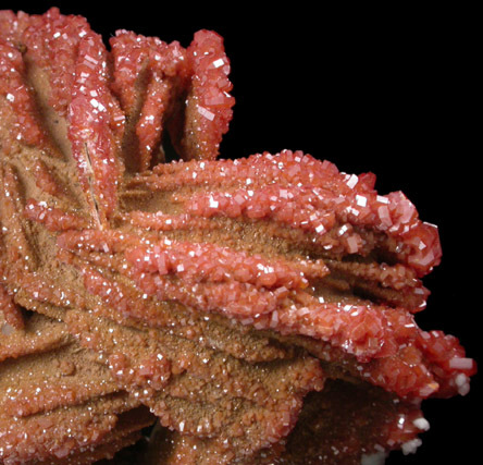 Vanadinite on Barite from Mibladen, Haute Moulouya Basin, Zeida-Aouli-Mibladen belt, Midelt Province, Morocco