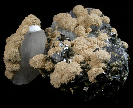 Dolomite, Sphalerite, Quartz from Stari Trg Mine, Trepca, Serbia