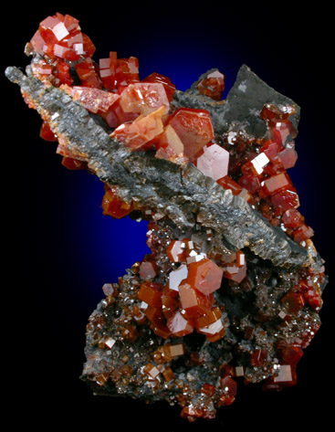 Vanadinite on Goethite from Taouz, Morocco