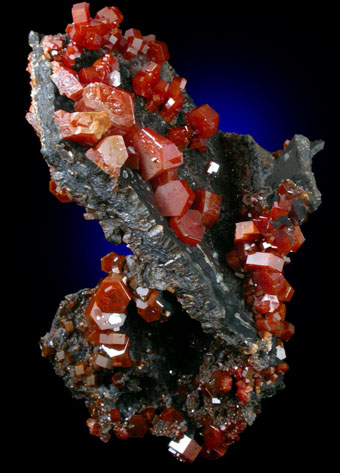 Vanadinite on Goethite from Taouz, Morocco