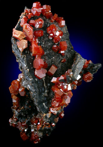 Vanadinite on Goethite from Taouz, Morocco