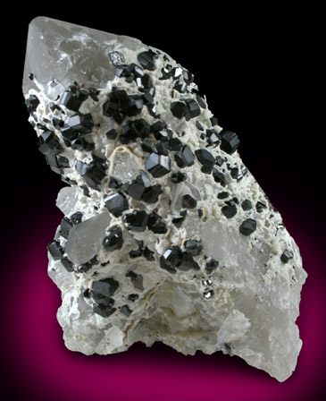 Cassiterite on Quartz from Kara Oba (Dzhambul), Betpakdala Desert, Karaganda Oblast', Kazakhstan