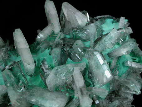 Barite and Malachite from Shinkolobwe Mine, 22 km WSW of Likasi, Katanga Copperbelt, Haut-Katanga Province, Democratic Republic of the Congo