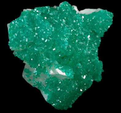 Dioptase on Calcite from Tsumeb Mine, Otavi-Bergland District, Oshikoto, Namibia