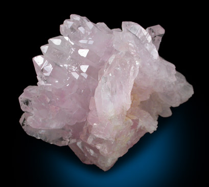 Quartz var. Rose Quartz Crystals from Lavra da Ilha, Taquaral, Jequitinhonha River, Minas Gerais, Brazil