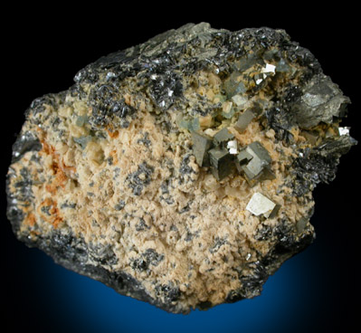 Vauxite and Pyrite from Llallagua, Bustillos Province, Potosi Department, Bolivia (Type Locality for Vauxite)