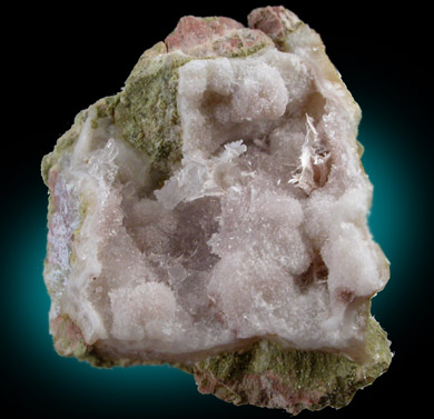 Mesolite on Quartz from Wiley Wells, southwest of Blythe, California
