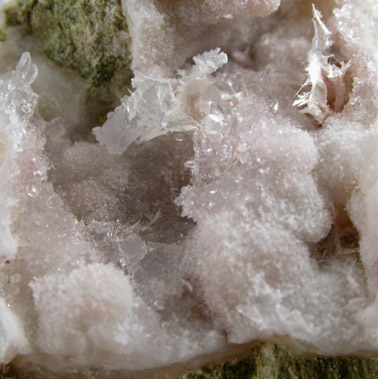 Mesolite on Quartz from Wiley Wells, southwest of Blythe, California