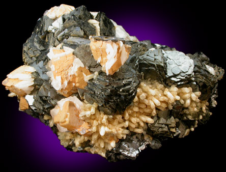 Sphalerite, Calcite, Quartz, Galena from Nikolaevskiy Mine, Dalnegorsk, Primorskiy Kray, Russia
