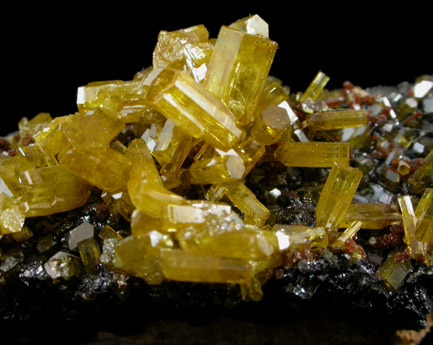 Mimetite on Cesarolite from Guatomo Mine, near Tham Thalu, south of Hat Yai, Yala Province, Thailand