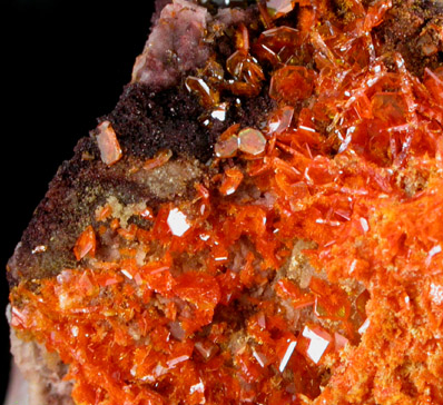 Mimetite and Wulfenite from Rowley Mine, 20 km northwest of Theba, Painted Rock Mountains, Maricopa County, Arizona