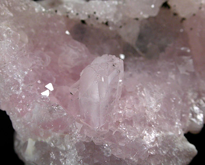 Quartz var. Rose Quartz Crystals from Lavra da Ilha, Taquaral, Jequitinhonha River, Minas Gerais, Brazil