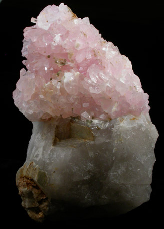 Quartz var. Rose Quartz Crystals from Lavra da Ilha, Taquaral, Jequitinhonha River, Minas Gerais, Brazil