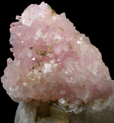 Quartz var. Rose Quartz Crystals from Lavra da Ilha, Taquaral, Jequitinhonha River, Minas Gerais, Brazil