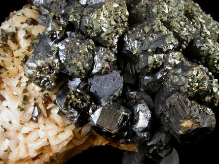 Galena, Sphalerite, Chalcopyrite on Dolomite from Tri-State Lead-Zinc Mining District, near Joplin, Jasper County, Missouri
