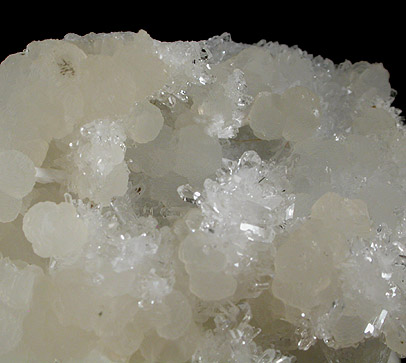 Prehnite on Quartz from Lonavala Quarry, Pune District, Maharashtra, India