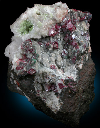 Cuprite with Malachite, Dolomite, Duftite from Tsumeb Mine, Otavi-Bergland District, Oshikoto, Namibia (Type Locality for Duftite)