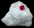 Spinel in marble from Pein Pyit, Mogok District, 115 km NNE of Mandalay, Mandalay Division, Myanmar (Burma)