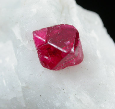Spinel in marble from Pein Pyit, Mogok District, 115 km NNE of Mandalay, Mandalay Division, Myanmar (Burma)