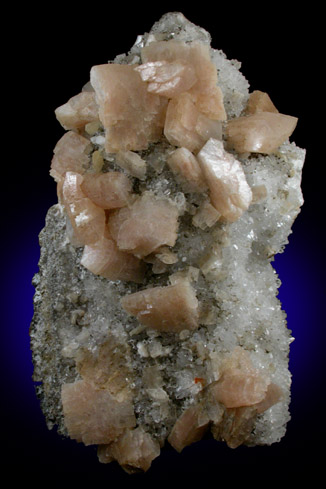 Heulandite-Ca on Quartz from New Street Quarry, Paterson, Passaic County, New Jersey