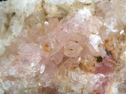 Quartz var. Rose Quartz Crystals from Rose Quartz Locality, Plumbago Mountain, Oxford County, Maine