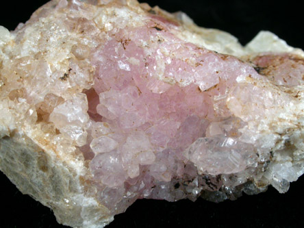 Quartz var. Rose Quartz Crystals from Rose Quartz Locality, Plumbago Mountain, Oxford County, Maine