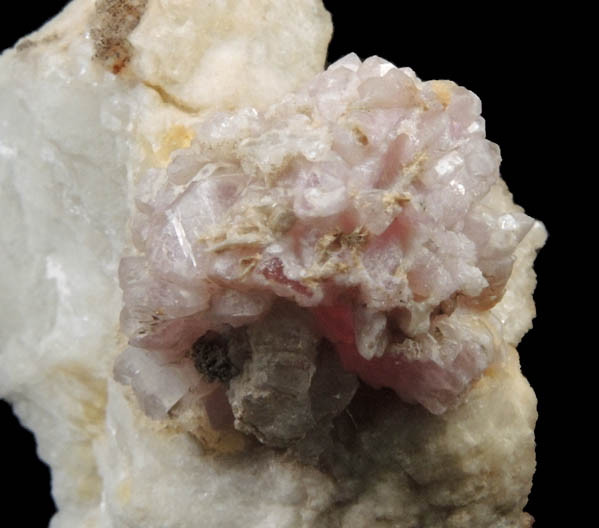 Quartz var. Rose Quartz Crystals from Rose Quartz Locality, Plumbago Mountain, Newry, Oxford County, Maine