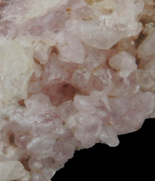 Quartz var. Rose Quartz Crystals on Albite from Rose Quartz Locality, Plumbago Mountain, Newry, Oxford County, Maine