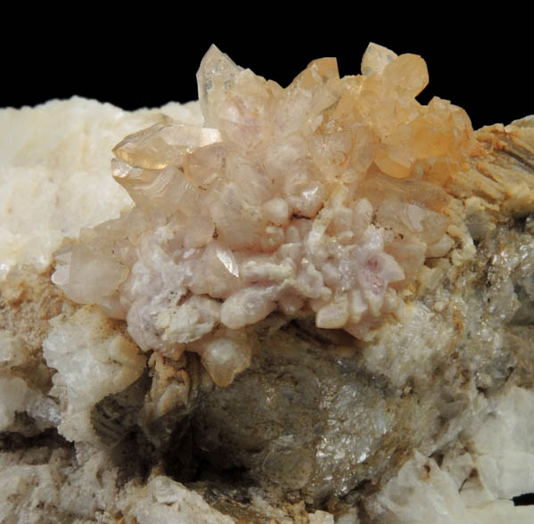 Quartz var. Rose Quartz Crystals from Rose Quartz Locality, Plumbago Mountain, Newry, Oxford County, Maine