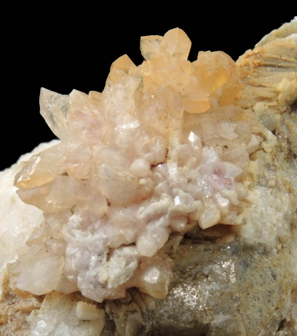 Quartz var. Rose Quartz Crystals from Rose Quartz Locality, Plumbago Mountain, Newry, Oxford County, Maine