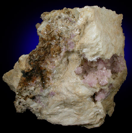 Quartz var. Rose Quartz Crystals from Rose Quartz Locality, Plumbago Mountain, Oxford County, Maine