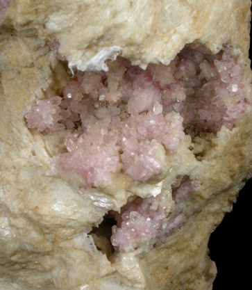 Quartz var. Rose Quartz Crystals from Rose Quartz Locality, Plumbago Mountain, Oxford County, Maine