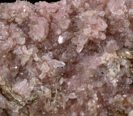 Quartz var. Rose Quartz Crystals from Rose Quartz Locality, Plumbago Mountain, Oxford County, Maine