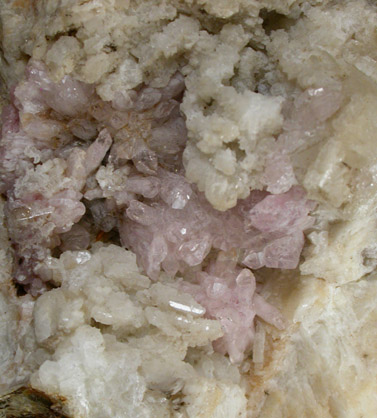 Quartz var. Rose Quartz Crystals from Rose Quartz Locality, Plumbago Mountain, Newry, Oxford County, Maine