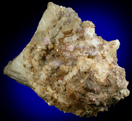 Quartz var. Rose Quartz Crystals with Eosphorite from Rose Quartz Locality, Plumbago Mountain, Oxford County, Maine