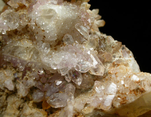 Quartz var. Rose Quartz Crystals with Eosphorite from Rose Quartz Locality, Plumbago Mountain, Oxford County, Maine