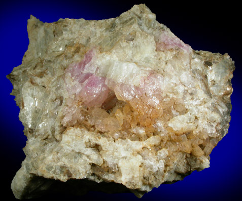 Quartz var. Rose Quartz Crystals from Rose Quartz Locality, Plumbago Mountain, Oxford County, Maine