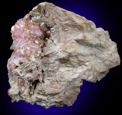 Quartz var. Rose Quartz Crystals from Rose Quartz Locality, Plumbago Mountain, Oxford County, Maine