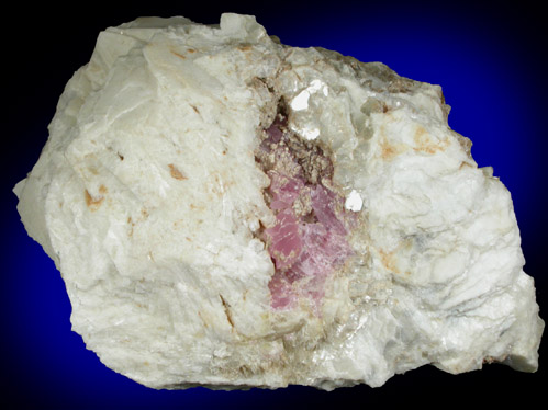 Quartz var. Rose Quartz Crystals with Cookeite from Rose Quartz Locality, Plumbago Mountain, Oxford County, Maine