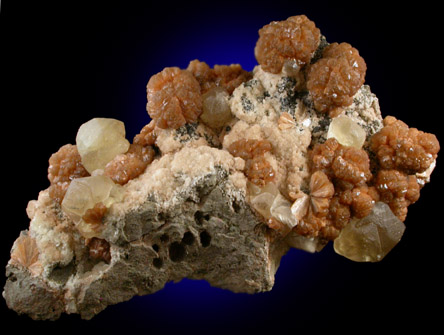 Stilbite with Calcite from Houdaille Quarry, Little Falls, Passaic County, New Jersey