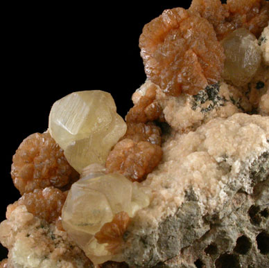 Stilbite with Calcite from Houdaille Quarry, Little Falls, Passaic County, New Jersey