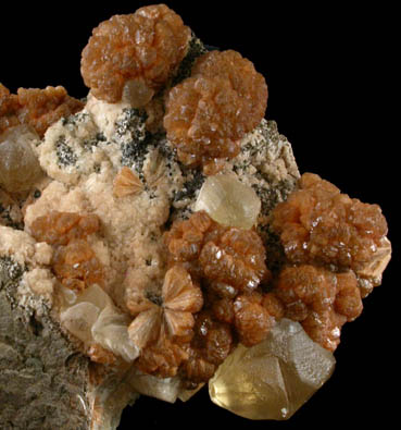 Stilbite with Calcite from Houdaille Quarry, Little Falls, Passaic County, New Jersey