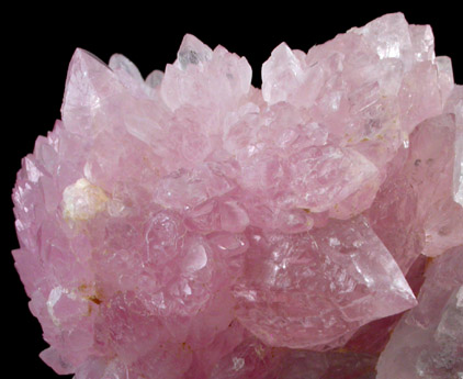 Quartz var. Rose Quartz Crystals from Lavra da Ilha, Taquaral, Jequitinhonha River, Minas Gerais, Brazil