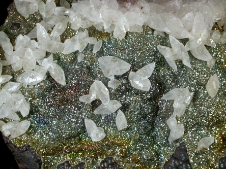 Calcite on Pyrite from West Cumberland Iron Mining District, Cumbria, England