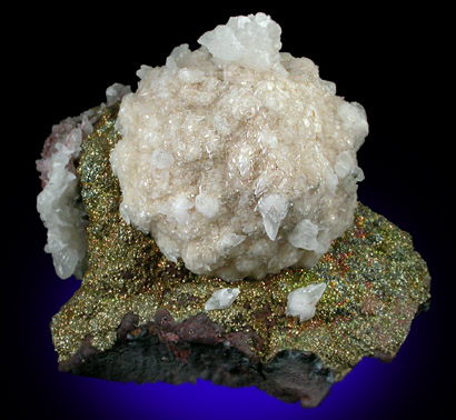 Calcite on Pyrite from West Cumberland Iron Mining District, Cumbria, England