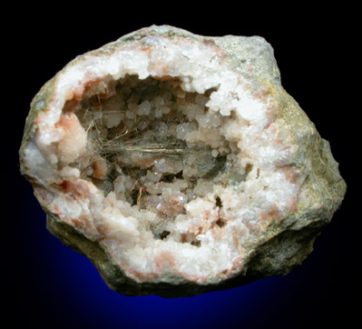 Millerite in Quartz Geode from Hall's Gap, Lincoln County, Kentucky